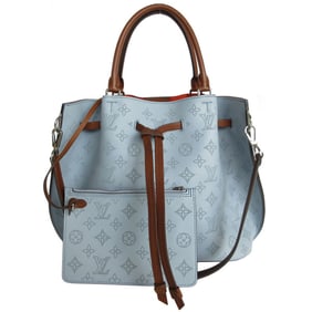 Louis Vuitton Monogram Mahina Girolata Handbag Shoulder Bag in Blue, Brown, and Silver, Women's,