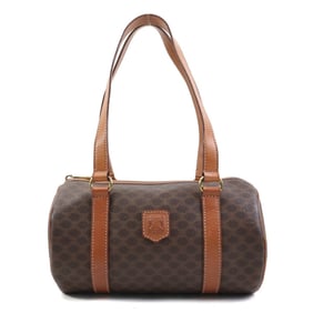 Celine Shoulder Bag, Macadam Leather, Brown and Gold, Women's, e60952g