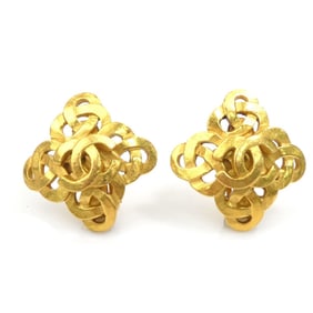 CHANEL Coco Mark Metal Gold Earrings for Women e60942i