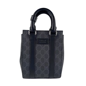 Gucci GG Supreme Canvas Handbag/Shoulder Bag in Black, Gray, and Silver for Men Women, 696010 z7098