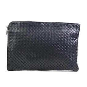 Bottega Veneta Clutch Bag in Intrecciato Leather, Black, Men's, H31577a