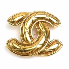 CHANEL Coco Mark Metal Gold Brooch for Women w1279a