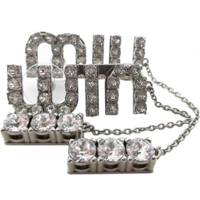 Miu Miu Miu earrings, metal and rhinestones, silver, women's, s0691k