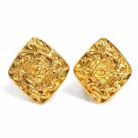 CHANEL Coco Mark Metal Gold Earrings for Women w1276k