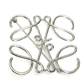 LOEWE Anagram Metal Silver Brooch for Women r10817j