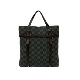 LOEWE Anagram All-Over Logo Engraved Leather Handbag/Mini Tote Bag, Brown/Charcoal Gray, 27567