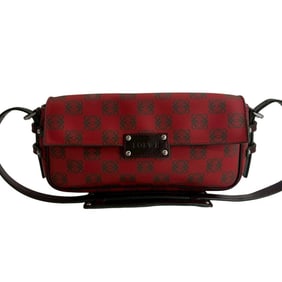 LOEWE Anagram Logo Leather Semi-Shoulder Bag/Mini Handbag in Red and Brown (88758)