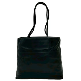 PRADA Prada Logo Embossed Leather Tote Bag, Handbag, Semi-Shoulder Black 77581