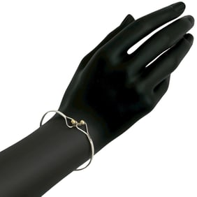 TIFFANY & Co. Tiffany Hook Eye Heart Bangle in 925 Sterling Silver and 18K Gold, 91961