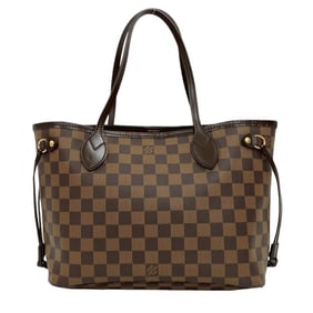 Nearly unused Louis Vuitton Neverfull PM Damier Leather Handbag/Mini Tote Bag, Brown, 28245