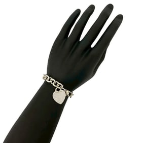 TIFFANY & Co. Tiffany Return to Heart Bracelet, 925 Sterling Silver, Chain Bangle, 29035