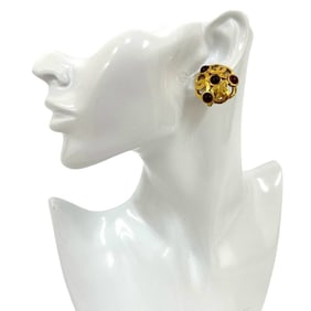 CHANEL Vintage Gripoa Earrings and Ear Cuffs, Gold Red, 85162
