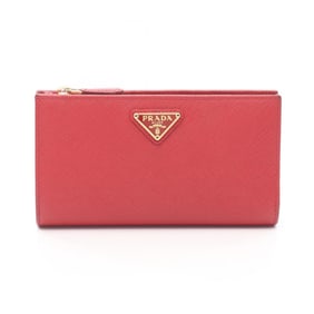 Prada Saffiano Leather Bi-fold Wallet for Women, Red, 1ML009