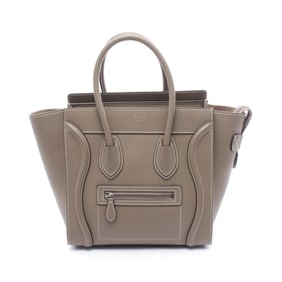 Celine Luggage Micro Shopper Handbag, Leather, Women's, Brown