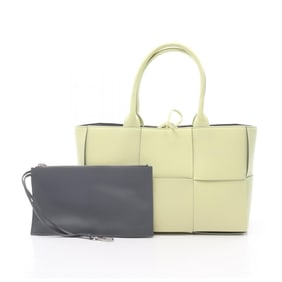 Bottega Veneta Arco Maxi Intrecciato Tote Bag, Leather, Women's, Green, 652867