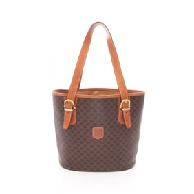 Celine Macadam Tote Bag, PVC-Coated Canvas and Leather, Women's, Brown
