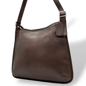 COACH Ergo shoulder bag, brown, old Coach, one-shoulder, leather, crossbody, silver hardware, logo
