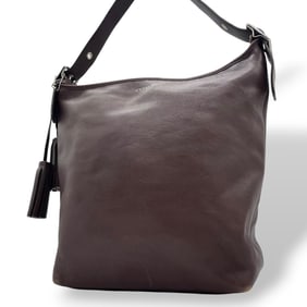 COACH Old Coach Leather Shoulder Bag, Dark Brown, U2, Crossbody, Diagonal, Bag