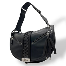 Christian Dior Admit It One-Shoulder Bag, Leather, Silver Hardware, Y2K 00s