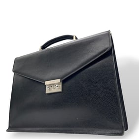 Salvatore Ferragamo business bag, briefcase, black leather, with combination lock, D5