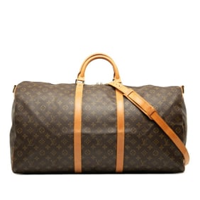 Louis Vuitton Monogram Keepall Bandouliere 60 Boston/Shoulder Bag, 2-Way, M41412, Brown PVC Leather,