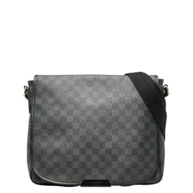 Louis Vuitton Damier Graphite Daniel MM Crossbody Shoulder Bag N58029 Black PVC Leather Men's LOUIS