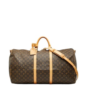 Louis Vuitton Monogram Keepall Bandouliere 60 Boston/Shoulder Bag, 2-Way, M41412, Brown PVC Leather,