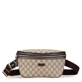 Gucci GG Supreme Waist Bag/Body Bag 233269 Beige Brown PVC Leather Women's GUCCI