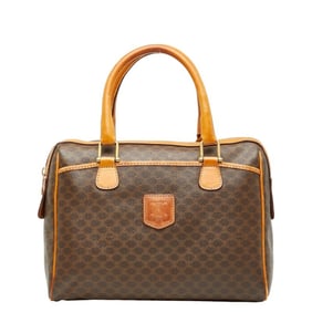 Celine Macadam Handbag Brown PVC Leather Women's CELINE