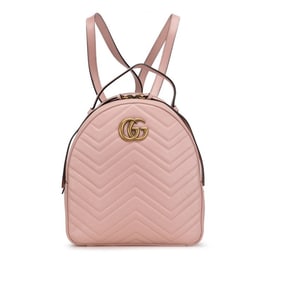 Gucci GG Marmont Backpack 476671 Pink Leather Women's GUCCI