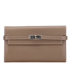 Hermès Kelly Wallet Long Etoupe Greige Epsom Leather Women's HERMES