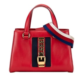 Gucci Sylvie Shoulder/Handbag 2-Way 460381 Red Leather Women's GUCCI
