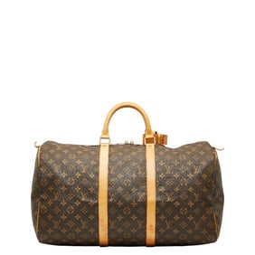Louis Vuitton Monogram Keepall 50 Boston Bag M41426 Brown PVC Leather Women's LOUIS VUITTON