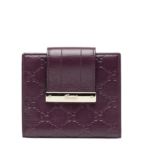 Gucci Guccissima Bifold Wallet 181669 Purple Leather Women's GUCCI