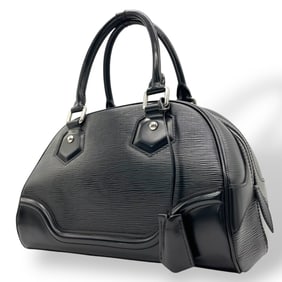 LOUIS VUITTON Epi Bowling Montaigne PM Handbag M59322 Mini Boston Bag Black Noir Women's Louis