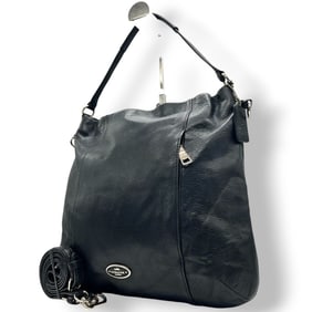 Coach 2-Way Shoulder Bag F34511, Pebbled Leather, Black, Large Capacity, Crossbody/Handbag, Women's,