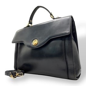 BALENCIAGA 2-Way Leather Handbag, Shoulder Bag, Business Gold Hardware, Briefcase, C