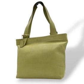 COACH Legacy Green Leather Tote Bag, One-Shoulder, Can Be Carried Over the Shoulder, Handbag, U5