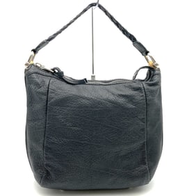 GUCCI 257090 Handbag Shoulder Bag Bamboo Handle Leather Black Women's