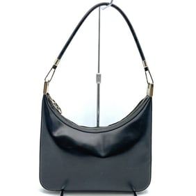 GUCCI 001 3812 Shoulder Bag, One-Handle Leather, Black, Women's