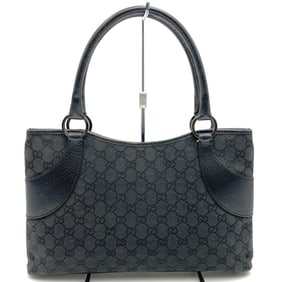 GUCCI 113015 Handbag GG Canvas Leather Black for Men and Women