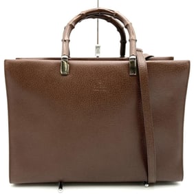 GUCCI 002103 Handbag Shoulder Bag Leather Brown