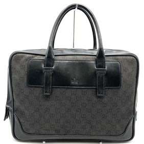 GUCCI 101666 Handbag Bag Black GG Canvas for Men and Women