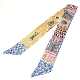 HERMES Twilly Band Scarf, Silk, Women's, Multicolor