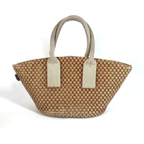 HERMES Panierbas PM Tote Bag, Beach Handbag, Linen, Unisex, Beige