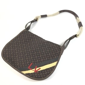 LOUIS VUITTON M40021 Monogram Minilan Aman Flap Shoulder Bag in Canvas, Brown