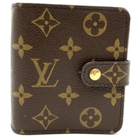 LOUIS VUITTON M61667 Compact Zip Wallet, Brown, Monogram, Bifold Women's and Men's