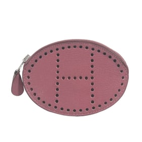 HERMES Evelyn H Logo Wallet/Coin Purse Leather Unisex Purple