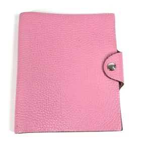 HERMES Ulysse PM Notebook Cover, Taurillon Clemence Leather, Pink, for Women