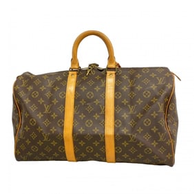 Louis Vuitton Monogram Keepall 45 Boston Bag M41428 Brown Men's and Women's